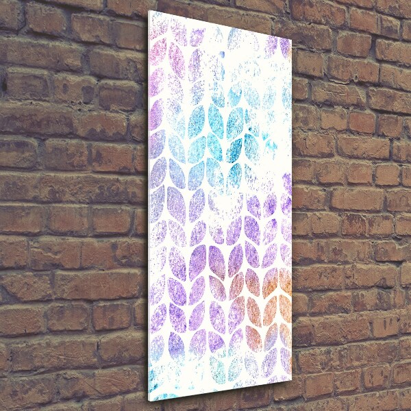 Glass wall art Colorful leaves