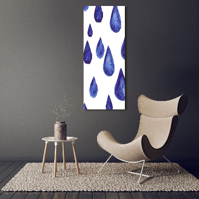 Printed glass wall art Blue drops