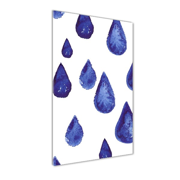 Printed glass wall art Blue drops