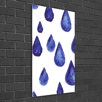 Printed glass wall art Blue drops