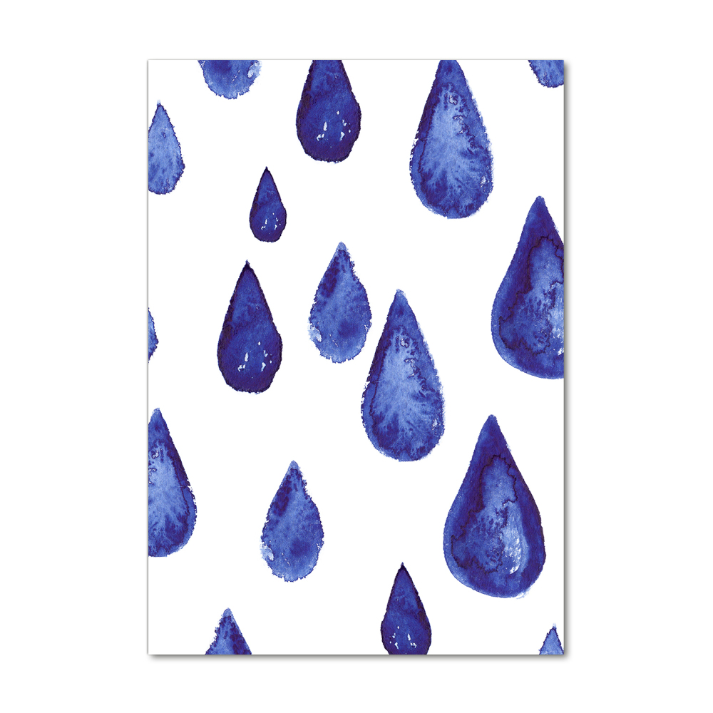 Printed glass wall art Blue drops