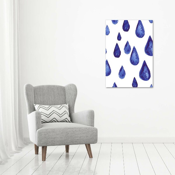 Printed glass wall art Blue drops