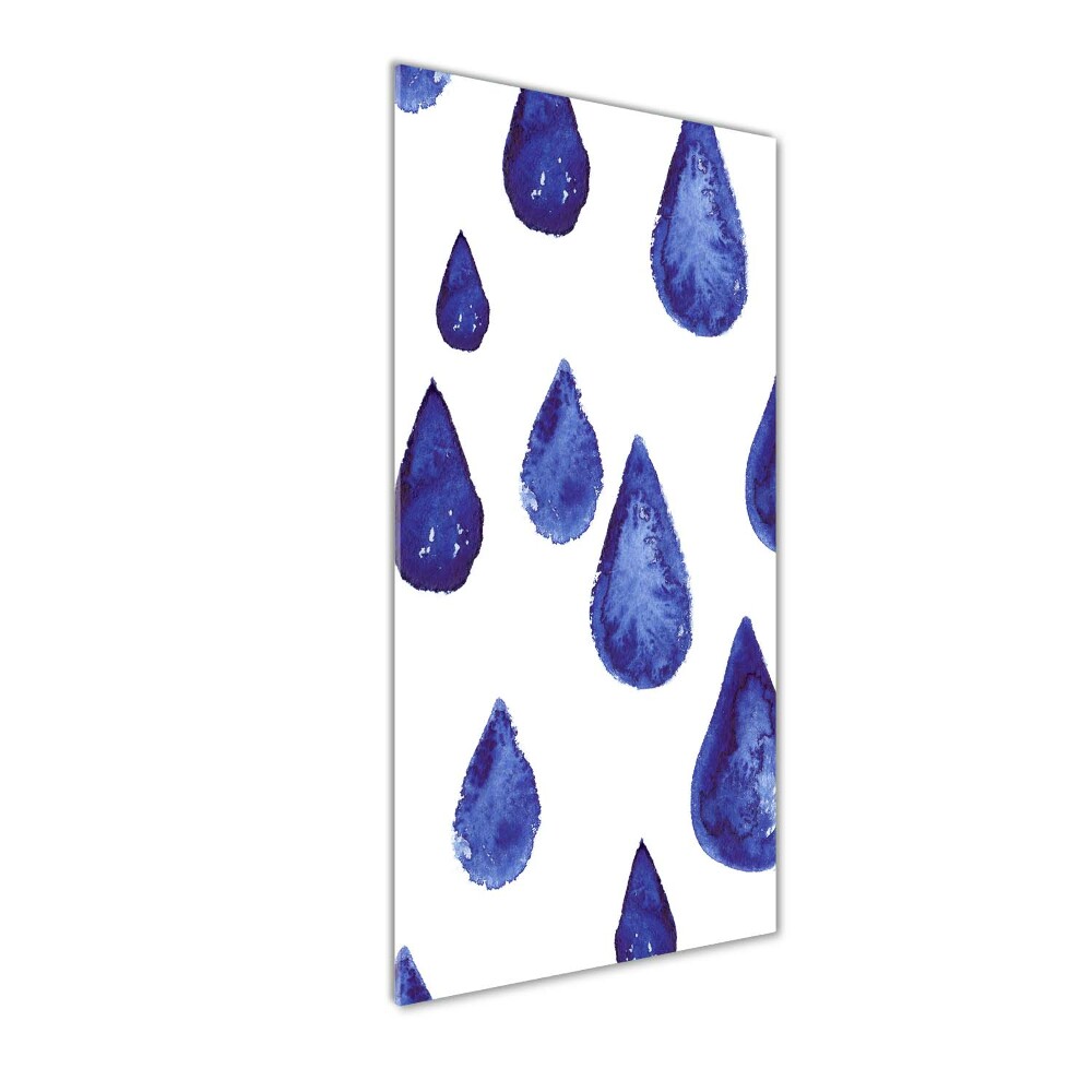 Printed glass wall art Blue drops