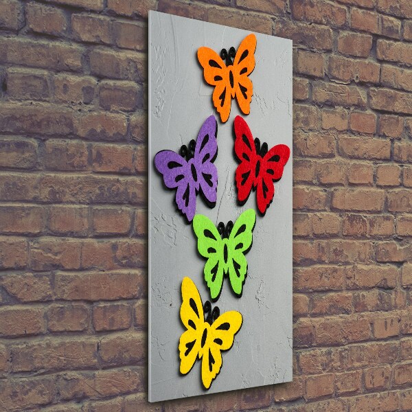 Glass art picture Colorful butterflies