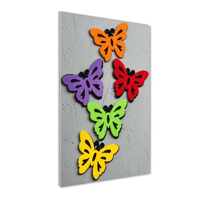 Glass art picture Colorful butterflies