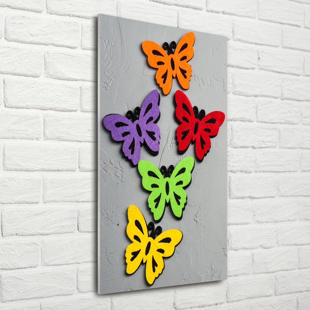 Glass art picture Colorful butterflies