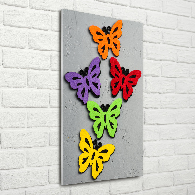 Glass art picture Colorful butterflies