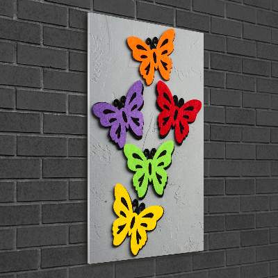 Glass art picture Colorful butterflies