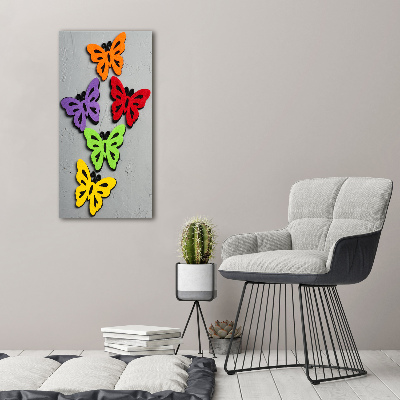 Glass art picture Colorful butterflies