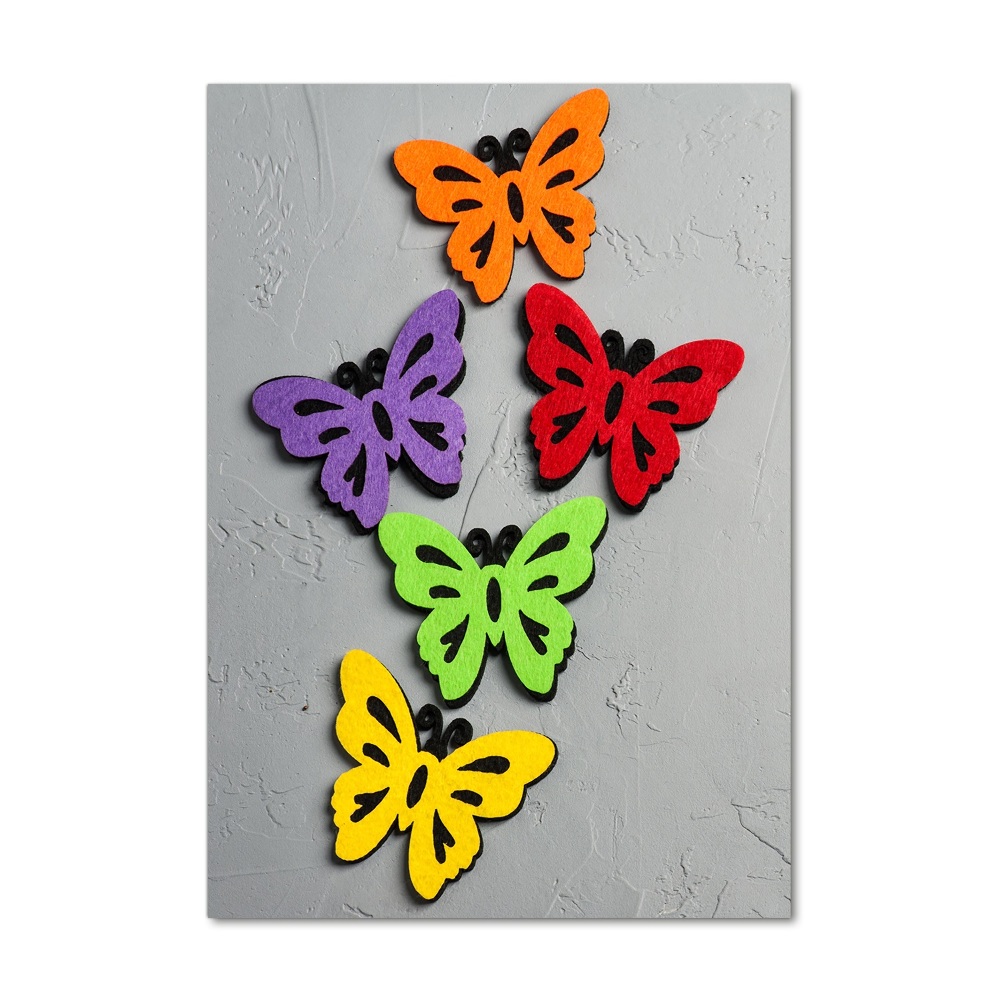 Glass art picture Colorful butterflies