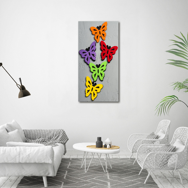 Glass art picture Colorful butterflies