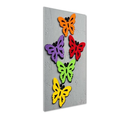 Glass art picture Colorful butterflies