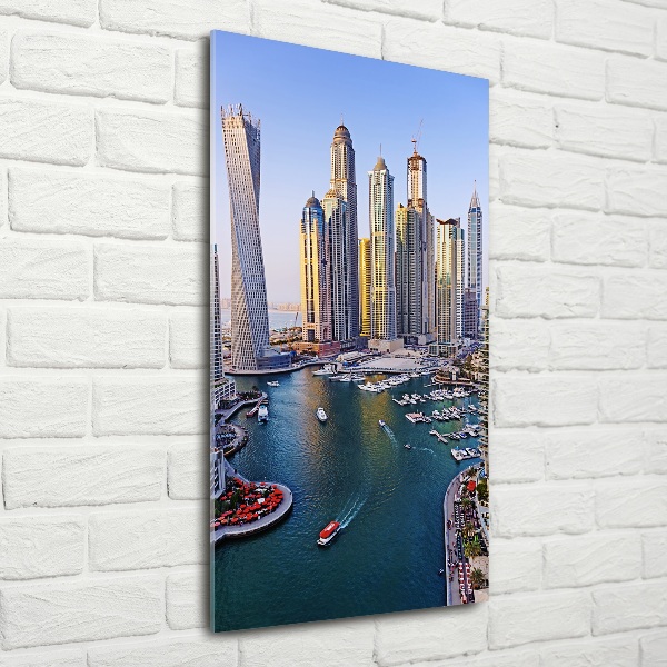 Printed glass wall art Bay of Dubai