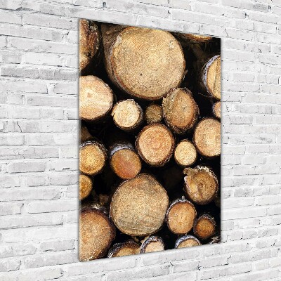 Printed glass wall art Logs