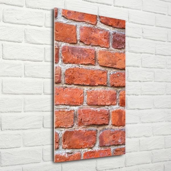 Printed glass wall art Brick wall