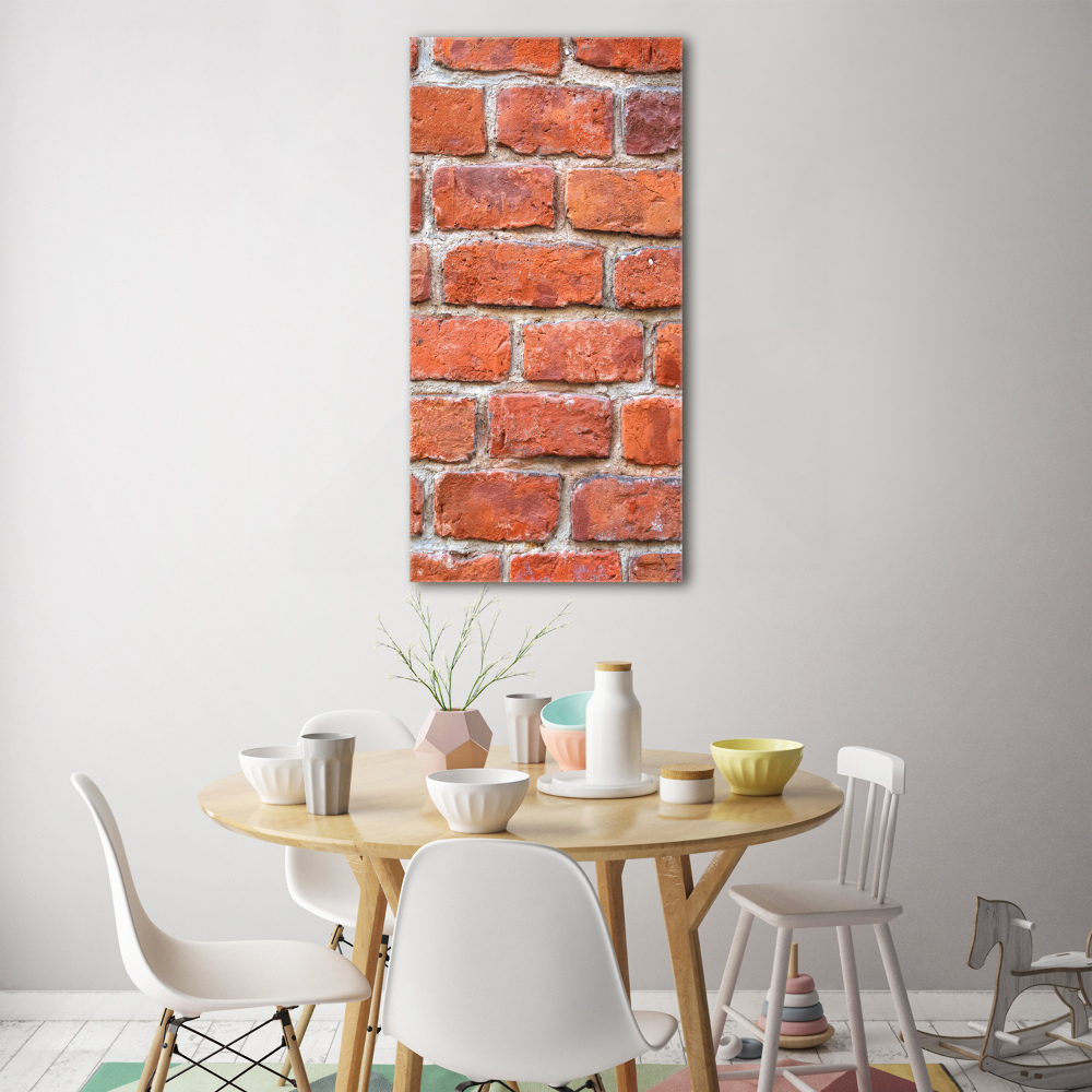 Printed glass wall art Brick wall