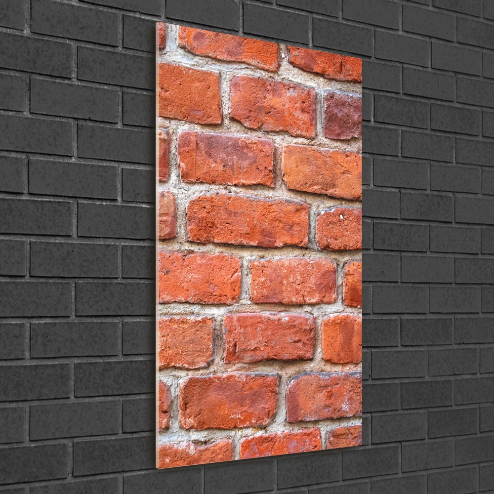 Printed glass wall art Brick wall