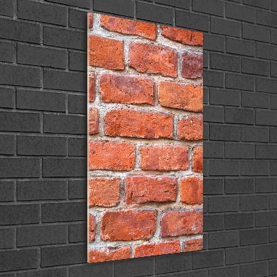 Printed glass wall art Brick wall