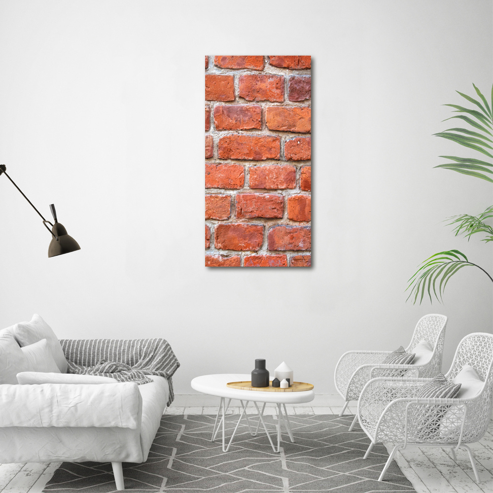 Printed glass wall art Brick wall