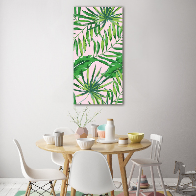 Wall art on glass Tropical leaves