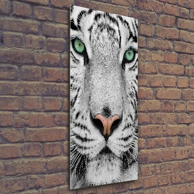 Glass wall art White Tiger