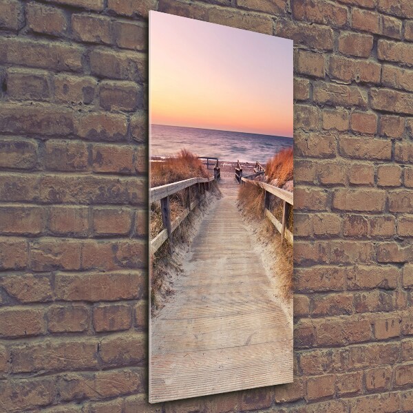 Wall art on glass Path to the beach