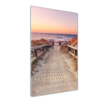 Wall art on glass Path to the beach