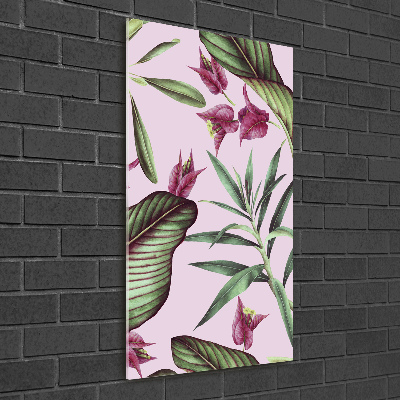 Wall art on glass Hawaiian pattern