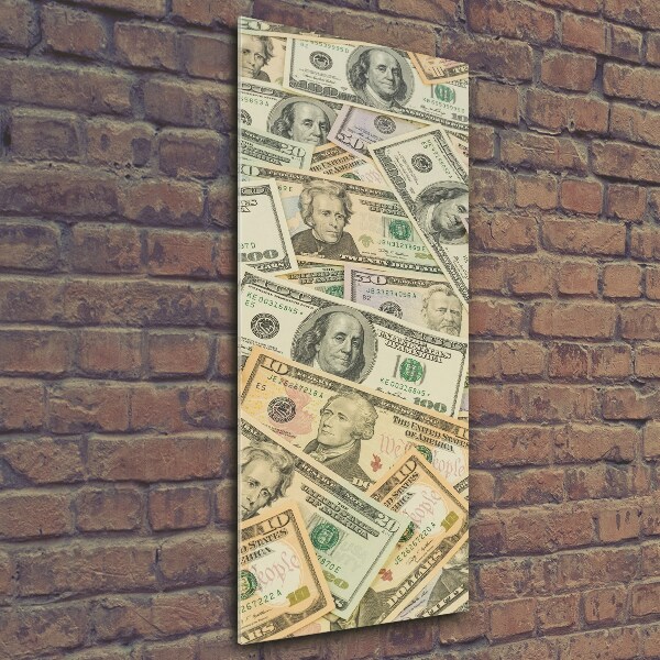 Glass wall art Dollars banknotes