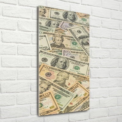 Glass wall art Dollars banknotes