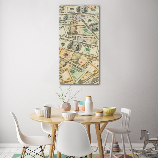 Glass wall art Dollars banknotes