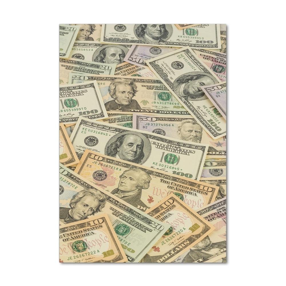 Glass wall art Dollars banknotes