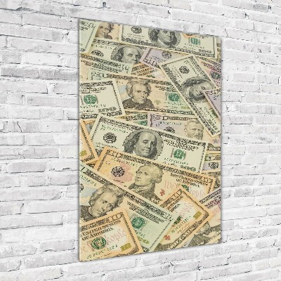 Glass wall art Dollars banknotes