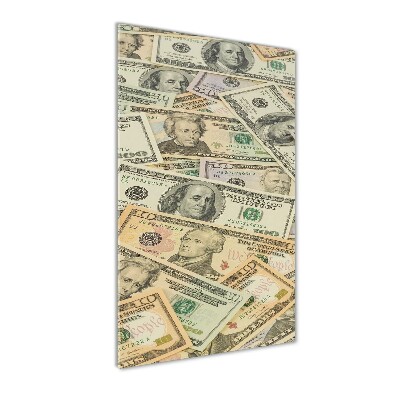 Glass wall art Dollars banknotes