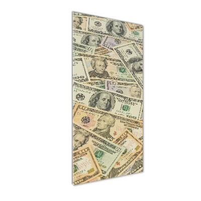 Glass wall art Dollars banknotes