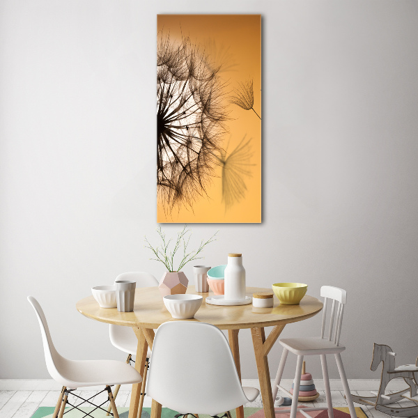 Glass art picture Dandelion