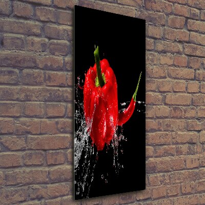 Wall art on glass Two peppers