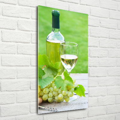 Print on a a glass Grapes and wine