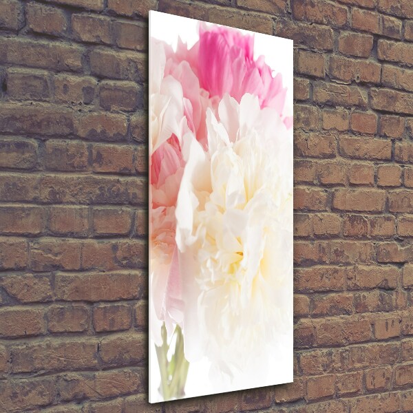 Wall art on glass Peony