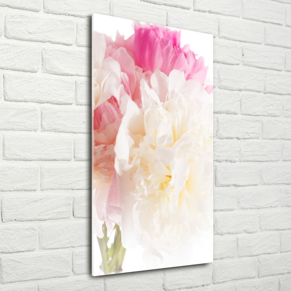 Wall art on glass Peony