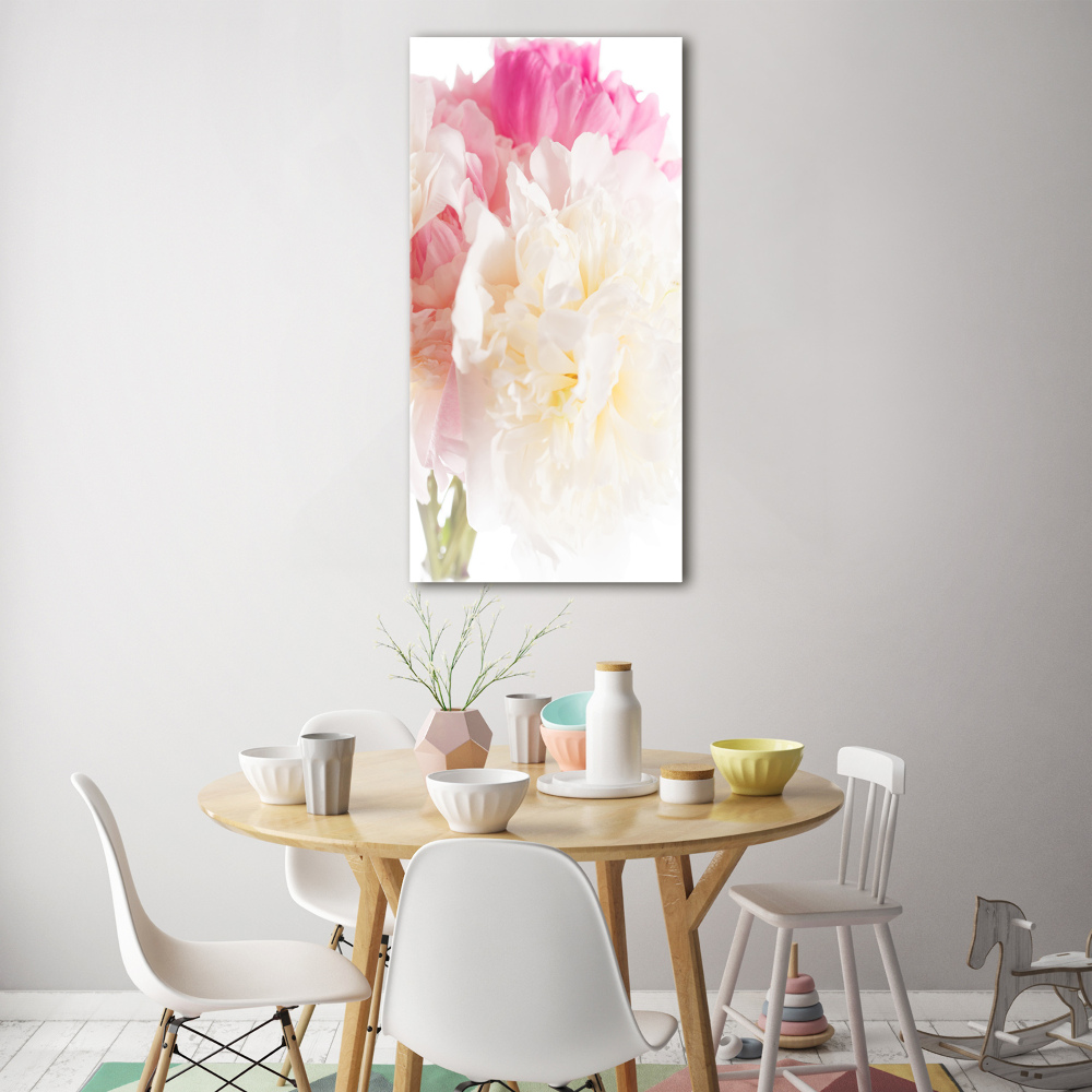 Wall art on glass Peony