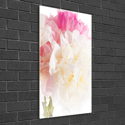 Wall art on glass Peony