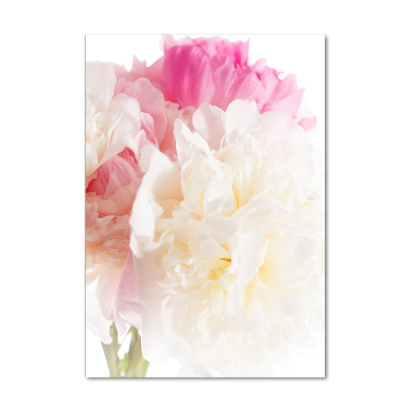 Wall art on glass Peony