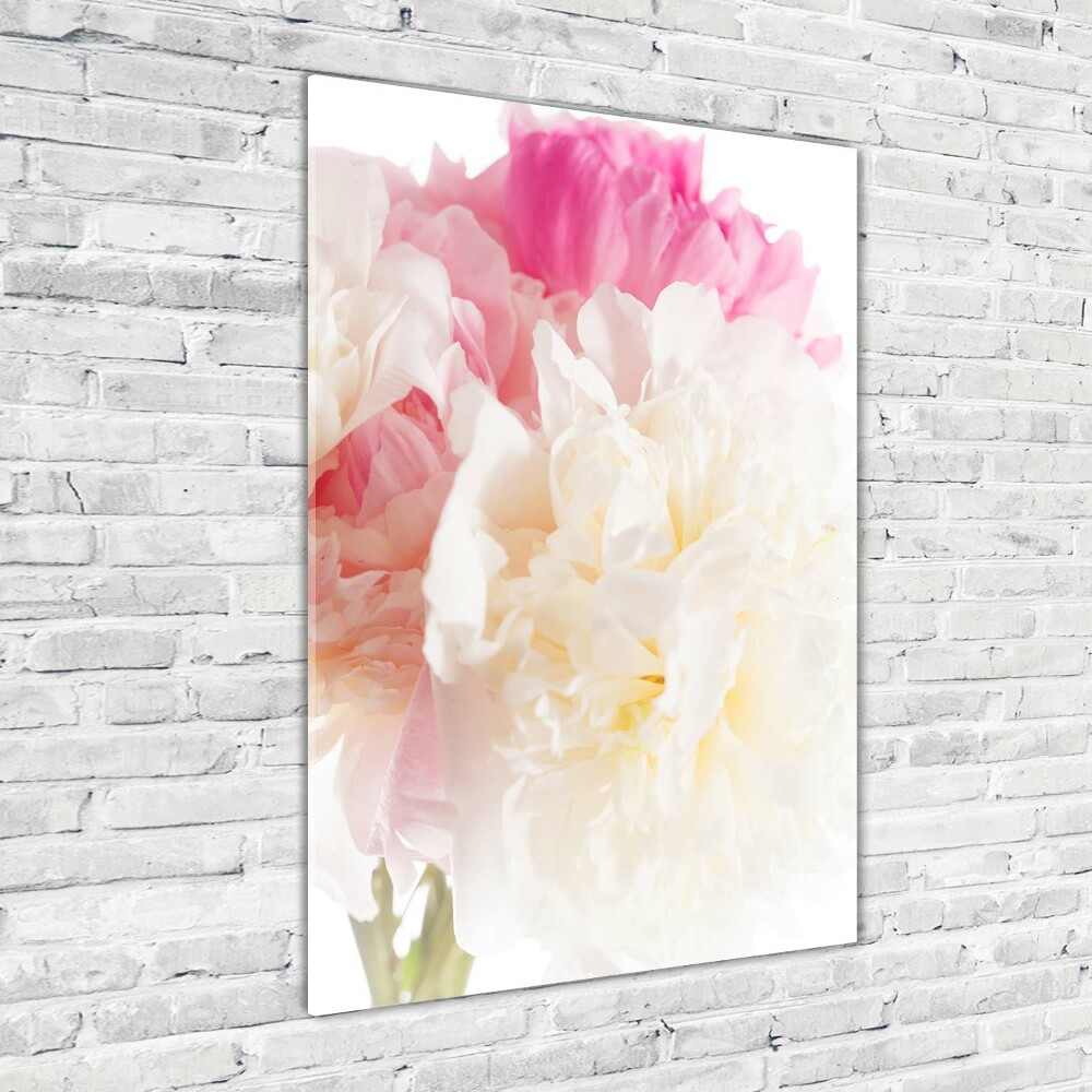 Wall art on glass Peony