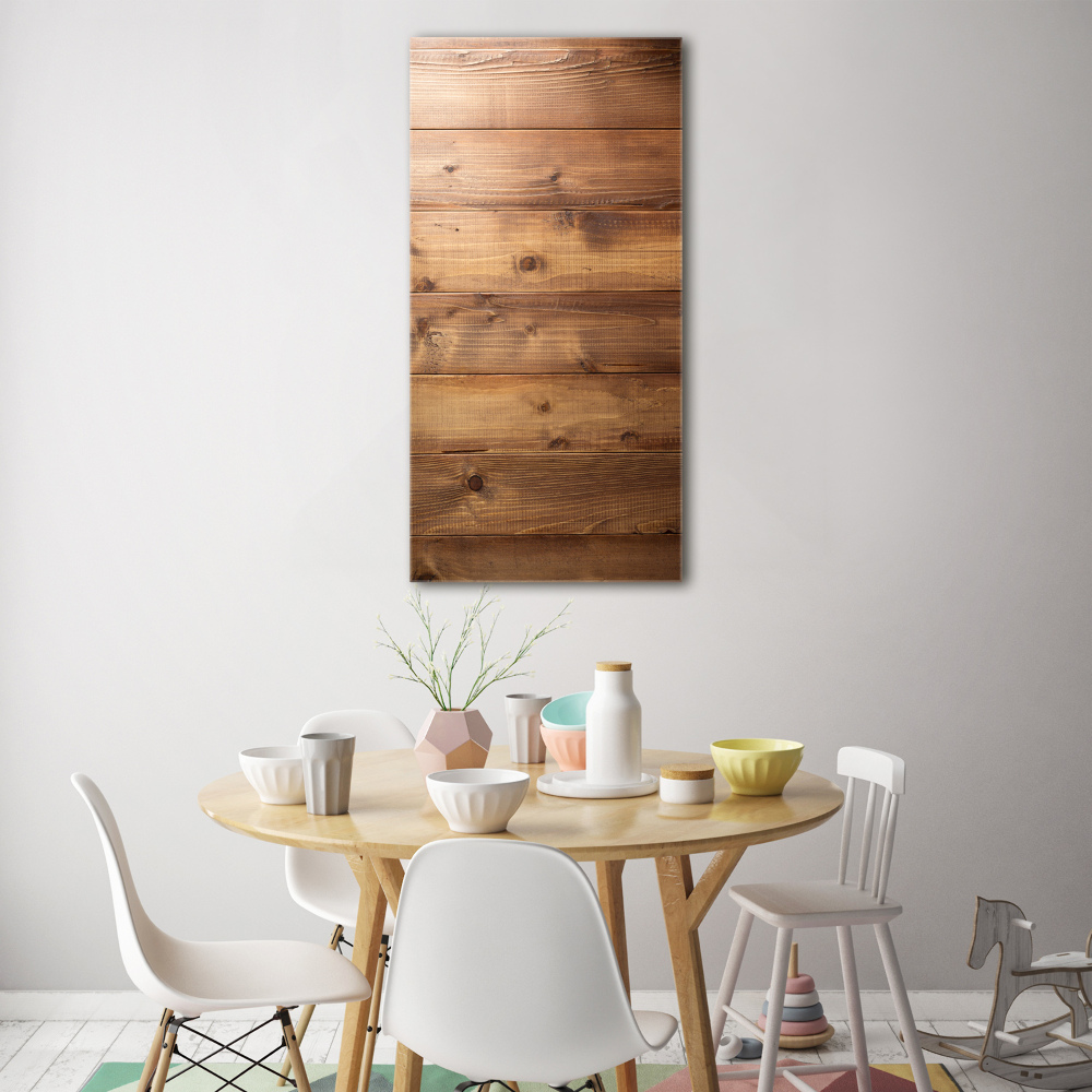 Glass picture wall art Wooden background