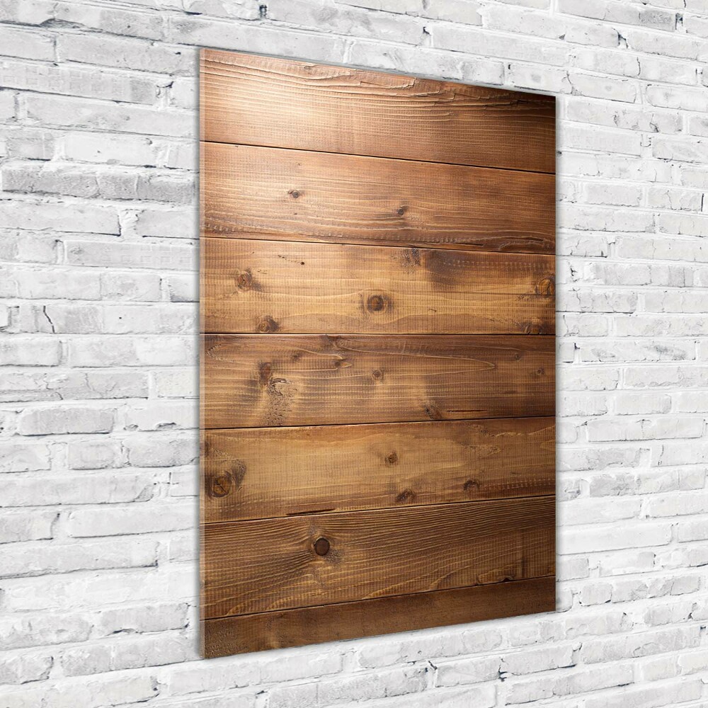 Glass picture wall art Wooden background