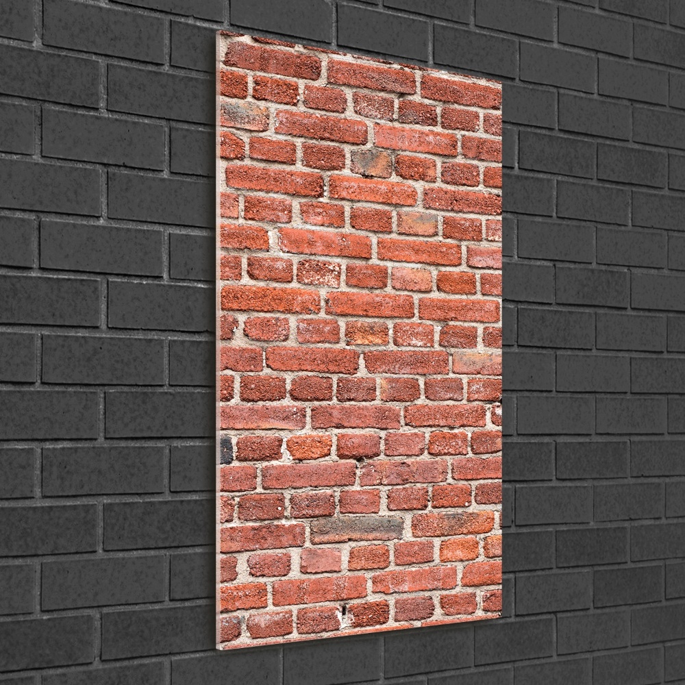 Printed glass wall art Brick wall