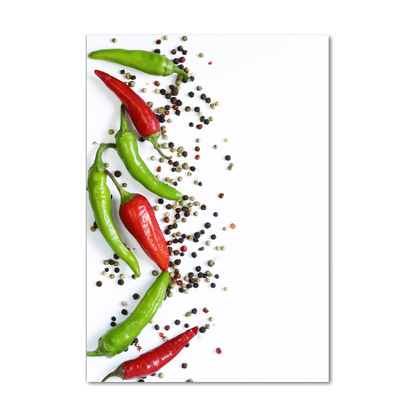 Wall art on glass Chilli peppers