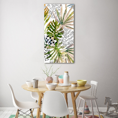 Print on a a glass Tropical leaves