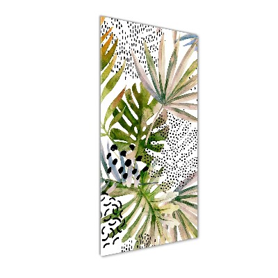 Print on a a glass Tropical leaves